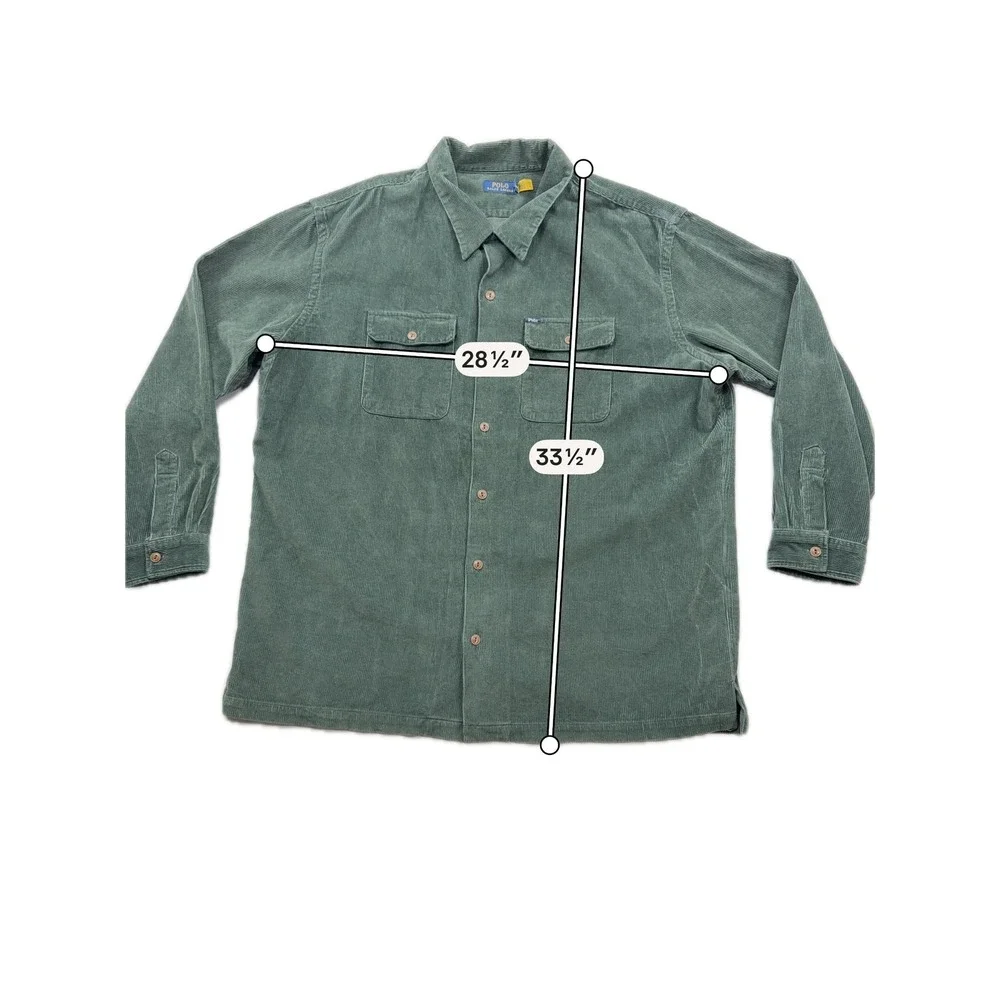Ralph Lauren Men's Big & Tall Corduroy Camp Shirt Size 2XLT